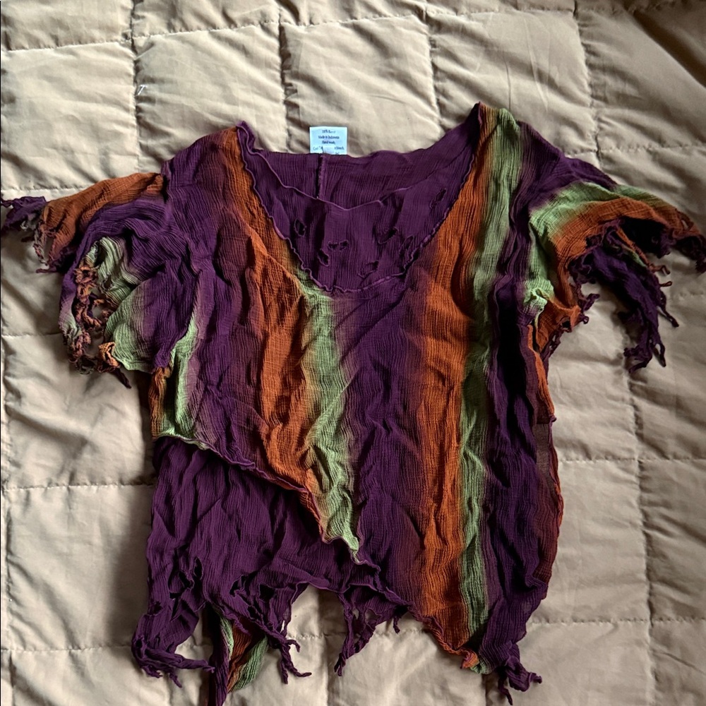 Bohemian Multicolor Fringe Top